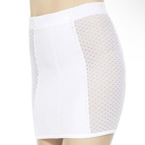 La Perla White Greta Lace Panel Mini Skirt/Girdle